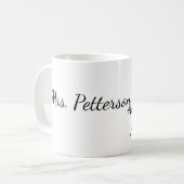 新学期の追加先生名の年度学校名 コーヒーマグカップ (正面左)