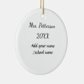 新学期の追加先生名の年度学校名 セラミックオーナメント (右)