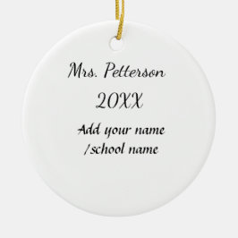 新学期の追加先生名の年度学校名 セラミックオーナメント