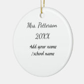 新学期の追加先生名の年度学校名 セラミックオーナメント (左)