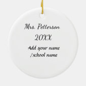 新学期の追加先生名の年度学校名 セラミックオーナメント (裏面)