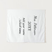 新学期の追加先生名の年度学校名 タペストリー (正面(横))