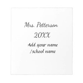 新学期の追加先生名の年度学校名 ノートパッド