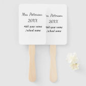 新学期の追加先生名の年度学校名 ハンドファン (正面&裏面)