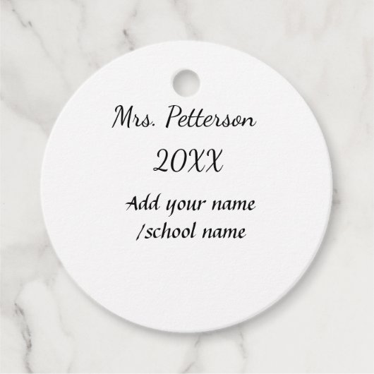 新学期の追加先生名の年度学校名 フェイバータグ (正面)