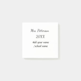 新学期の追加先生名の年度学校名 ポストイット