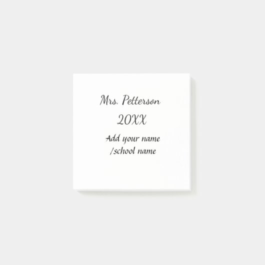 新学期の追加先生名の年度学校名 ポストイット (正面)