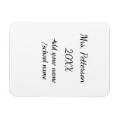 新学期の追加先生名の年度学校名 マグネット (横)