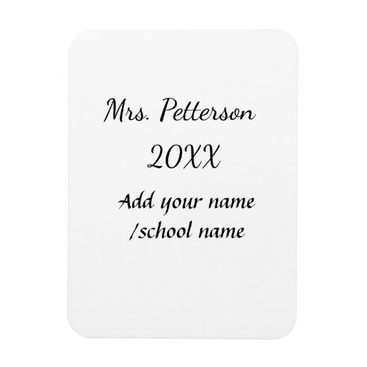 新学期の追加先生名の年度学校名 マグネット (縦)