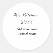 新学期の追加先生名の年度学校名 ラウンドシール (正面)