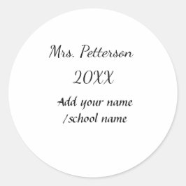 新学期の追加先生名の年度学校名 ラウンドシール