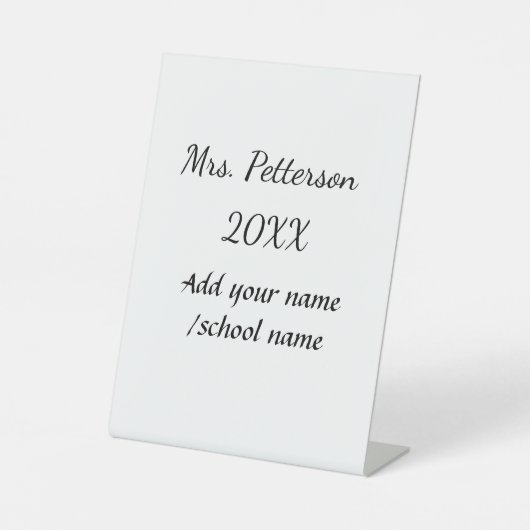 新学期の追加先生名の年度学校名 台座サイン (正面)