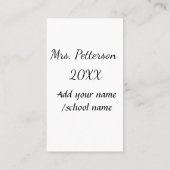 新学期の追加先生名の年度学校名 名刺 (裏面)