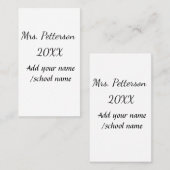 新学期の追加先生名の年度学校名 名刺 (正面/裏面)