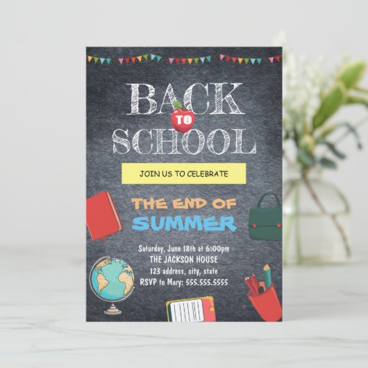 新学期の黒板 招待状 (スタンド正面)