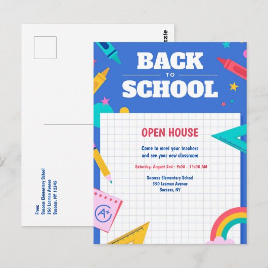 新学期はがき ポストカード (正面/裏面)