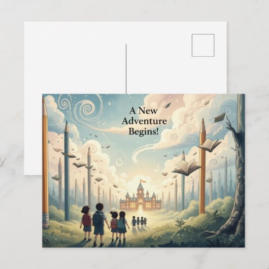 新学期はがき ポストカード (正面/裏面)