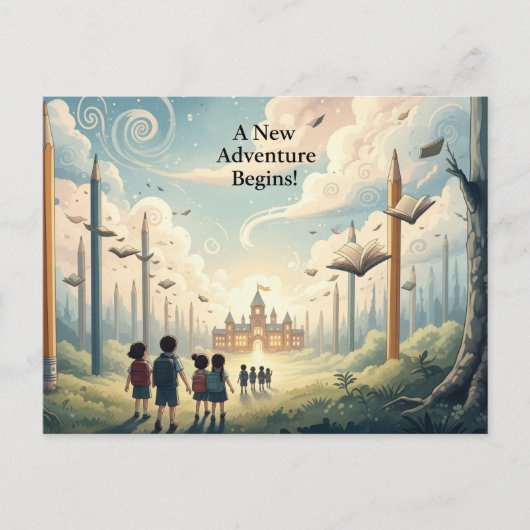 新学期はがき ポストカード (正面)