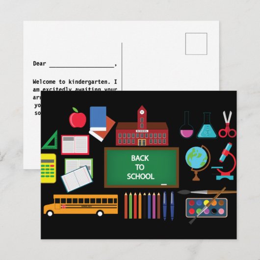 新学期はがき ポストカード (正面/裏面)