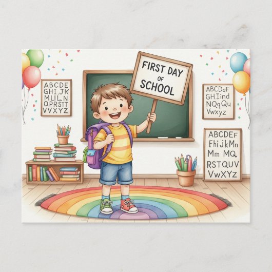 新学期はがき ポストカード (正面)