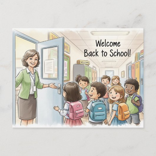 新学期はがき ポストカード (正面)