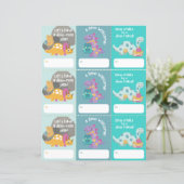 新学期ようこそ恐竜ラベル印刷可能 (スタンド正面)