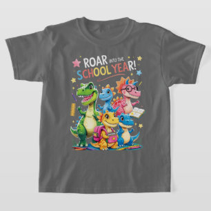 新学期を始めよう – かわいい恐竜のバックトゥスクール Tシャツ