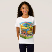 新学期を迎える女の子のプライド Tシャツ (正面フル)