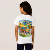 新学期を迎える女の子のプライド Tシャツ (裏面フル)
