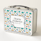 新学期アイコンのランチボックス メタルランチボックス (正面)