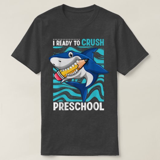 新学期イムプレスクールShark Bをつぶす準備ができている Tシャツ (デザイン正面)