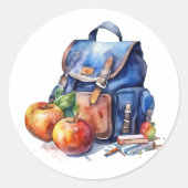 新学期ウォーターカラーアート ラウンドシール (正面)