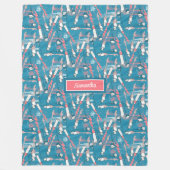 新学期エレガントフリース付名前をカスタムする フリースブランケット (正面)