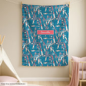 新学期エレガントフリース付名前をカスタムする フリースブランケット