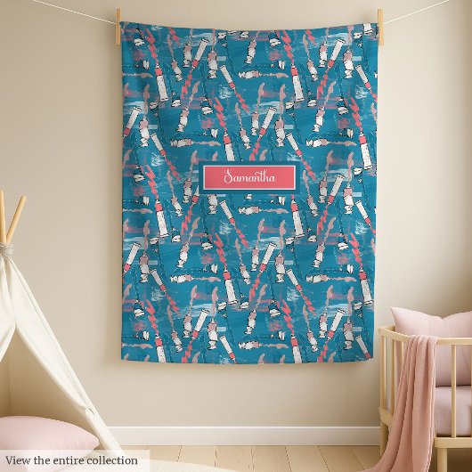 新学期エレガントフリース付名前をカスタムする フリースブランケット