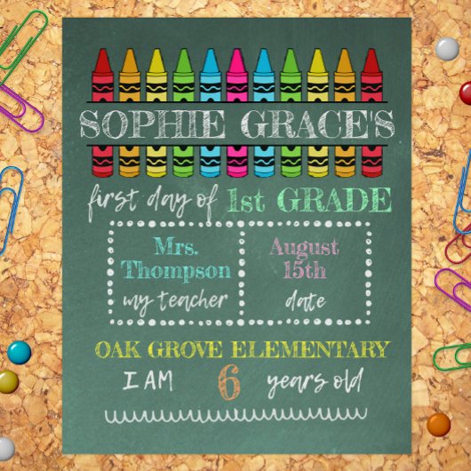 新学期カスタムのサイン、学校の初日 フォトプリント           