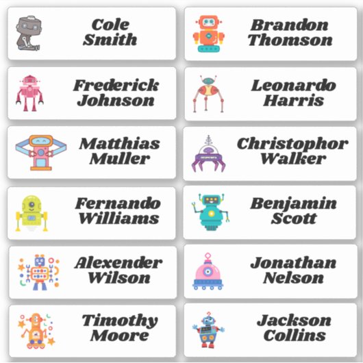 新学期カスタムマルチネーム・ステッカー シール (正面)