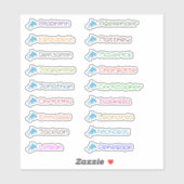 新学期カスタムマルチネーム・ステッカー シール (シート)