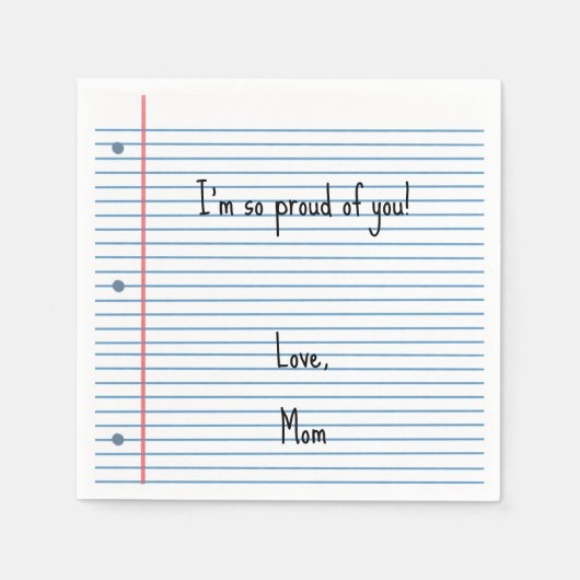 新学期カスタム用ルーズリーフランチナプキン スタンダードカクテルナプキン (正面)