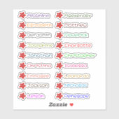 新学期カスタム複数の名前のスタンプ シール (シート)