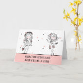 新学期カッコいい10代の19マスク付き女の子 カード (黄色い花)