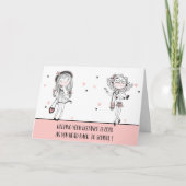 新学期カッコいい10代の19マスク付き女の子 カード (正面)