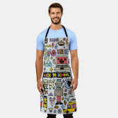 新学期カラフルの削除セット。ヴィンテージ欲 エプロン (着用した状態)