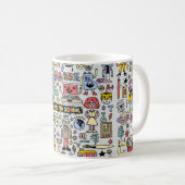 新学期カラフルの削除セット。ヴィンテージ欲 コーヒーマグカップ (正面右)