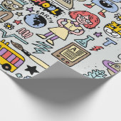 新学期カラフルの削除セット。ヴィンテージ欲 ラッピングペーパー (角)