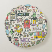 新学期カラフルドードル ラウンドクッション (裏面)