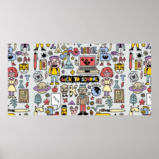 新学期カラフルドールのセット。ヴィンテージ病 ポスター (正面)