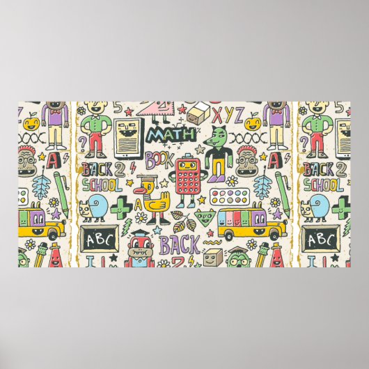 新学期カラフルドールセット2.手描き ポスター (正面)