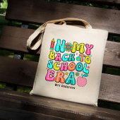 新学期カラフルレトロ先生 トートバッグ