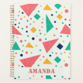 新学期カラフル幾何学名前をカスタムする プランナー手帳 (正面)